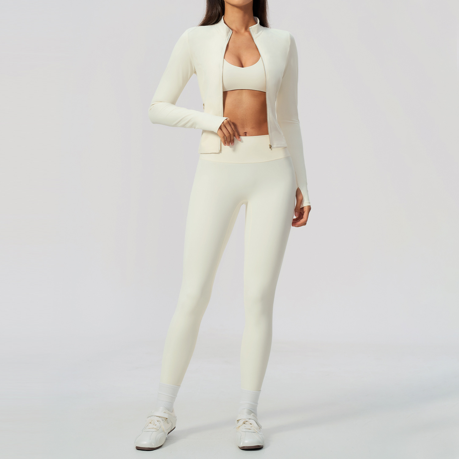 Women 2/3Pcs Yoga Set Zip Up T - Crossfit Equipment review and price