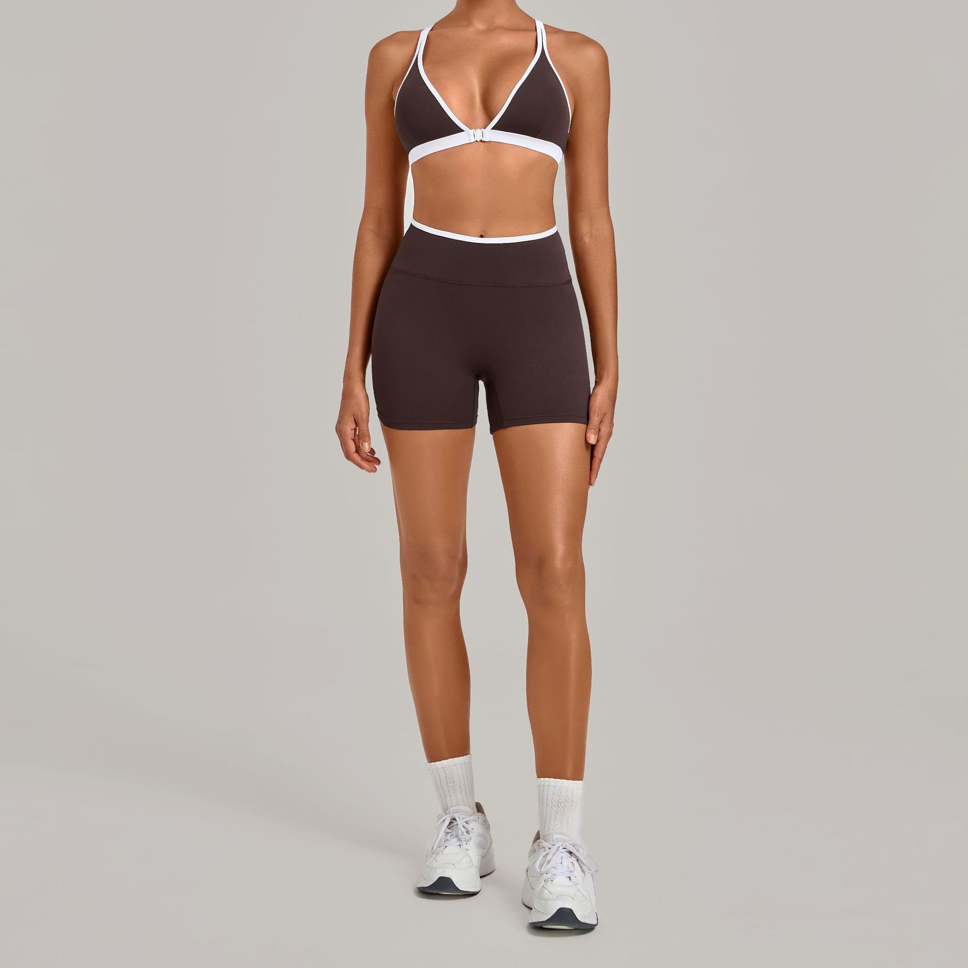 Women 2 Piece Yoga Set Deep V  - Crossfit Equipment review and price